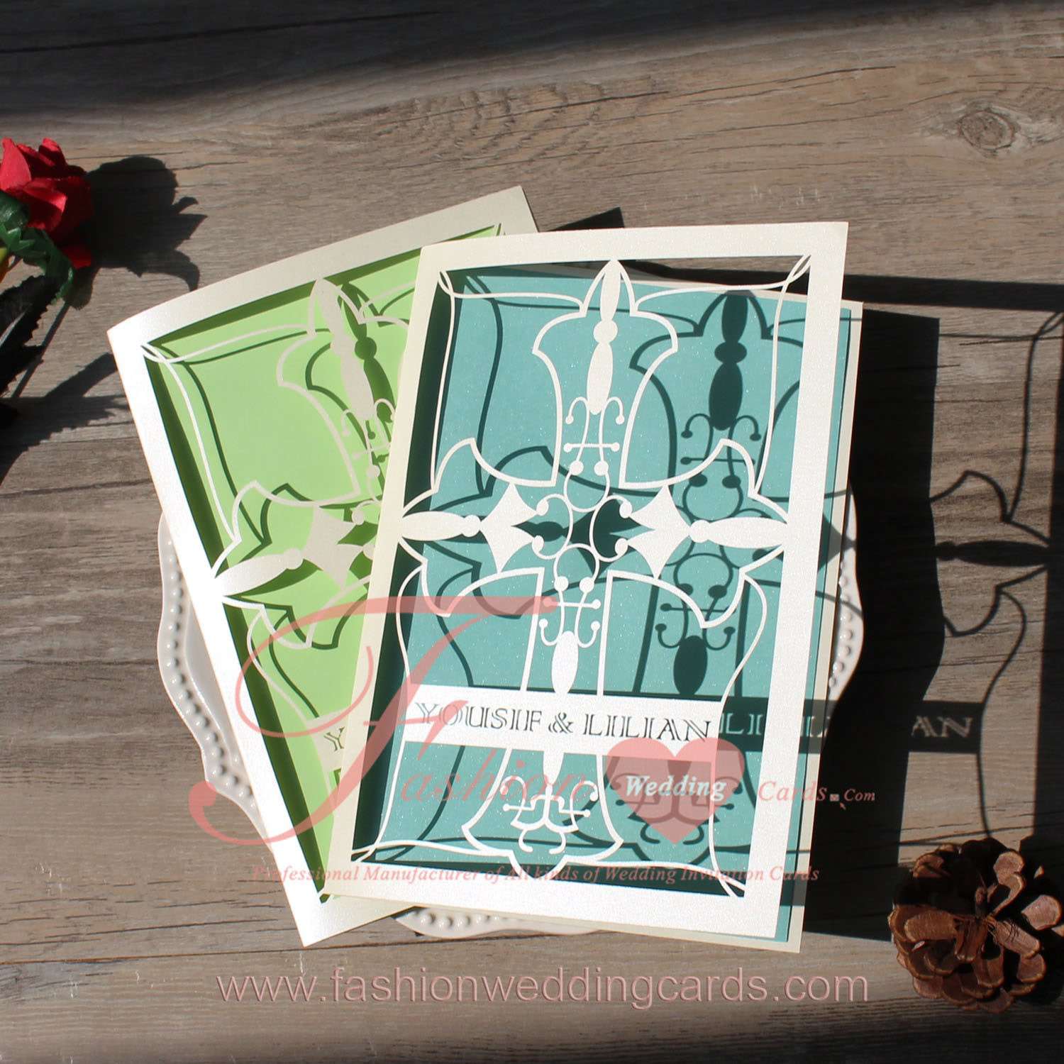 Affordable Laser Cut Cross Wedding Invitations